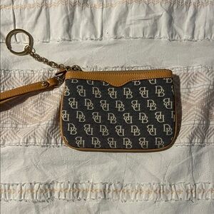 Dooney & Bourke Monogram Black and Tan Wristlet